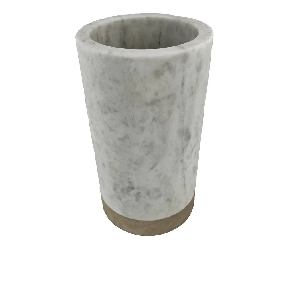 Crate and Barrel Marble Utensil Holder 9 inch tall